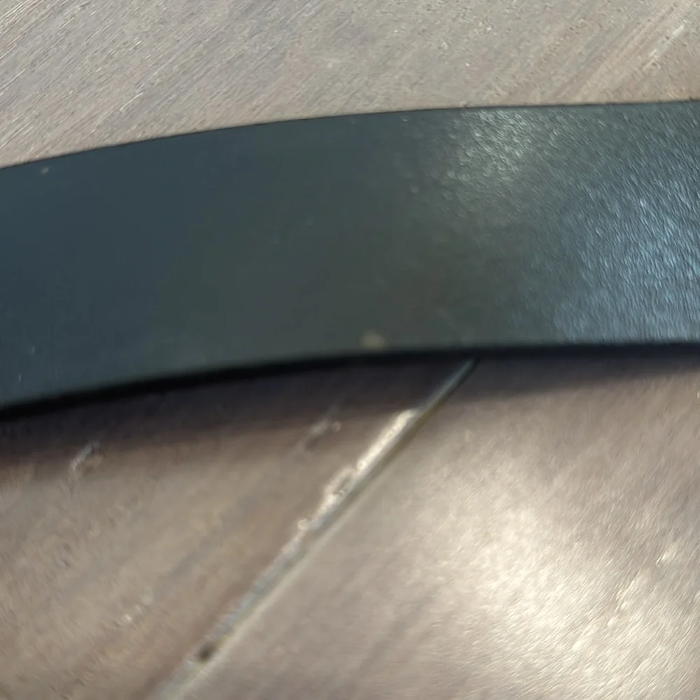 Black Genuine Leather Belt size 32 silver buckle classic office casual unisex
